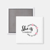 Sie ist ein Kriegerin starker, tapferer, rosa Brus Magnet (Vorderseite/Rückseite)