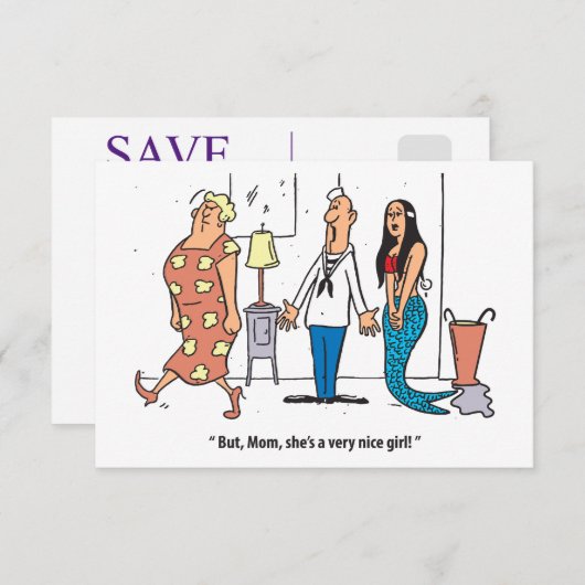 Sie ist ein sehr nettes Mädchen, lustig Save The Date (Vorne/Hinten)