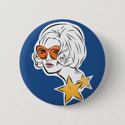 Sie ist ein Star Retro Style Button (Vorderseite)