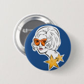 Sie ist ein Star Retro Style Button (Vorne & Hinten)