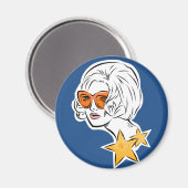 Sie ist ein Star Retro Style Magnet (Vorderseite/Rückseite)