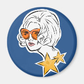 Sie ist ein Star Retro Style Magnet (Vorne)