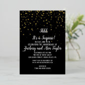 Sie ist ein überraschender Confetti auf Black Part Folieneinladung (Stehend vorne)