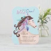 Sie ist ein Wild-One-Wild-Tribal-Aquarell-Einhorn Einladung (Stehend Vorderseite)