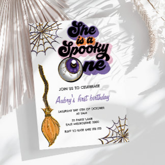 Sie ist ein wunderbares Halloween zum ersten Gebur Einladung