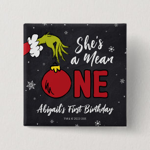 Sie ist eine Böse   Grinch Geburtstag Button