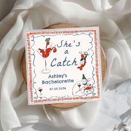 Sie ist eine Catch Lobster Bachelorette Napkin Serviette