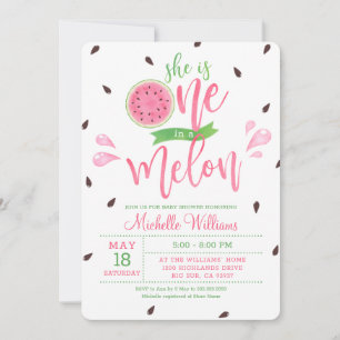 Sie ist eine in einer Melon Baby Shower Einladung