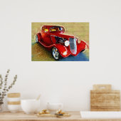 Sie ist eine Klassikerin! Schönes Rotes Auto Poster (Küche)