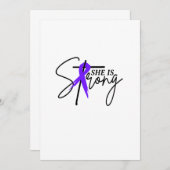 Sie ist eine Lila Ribbon Save The Date (Vorne/Hinten)