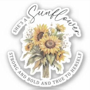 Sie ist eine Sonnenblume-Vinyl-Sticker Aufkleber
