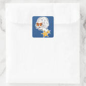 Sie ist eine Star Fashion Retro Style Classic Stic Quadratischer Aufkleber (Tasche)