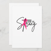 Sie ist eine starke rosa Schleife Save The Date (Vorne/Hinten)