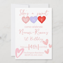 Sie ist eine süße Eins Geburtstag Einladung