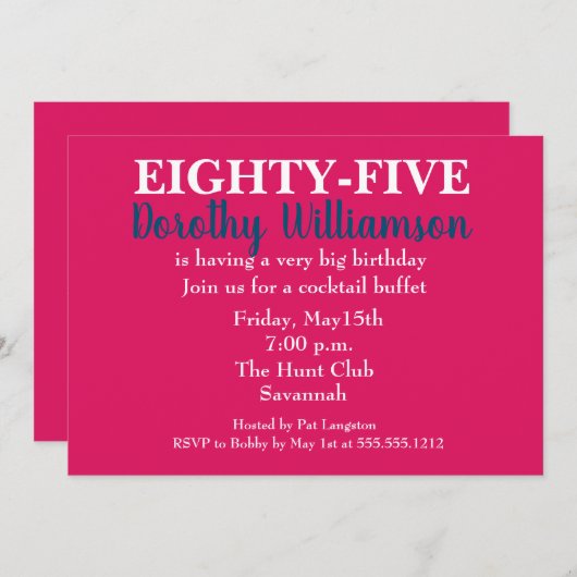 Sie ist eine überraschende Einladung zur Geburtsta (Vorne/Hinten)