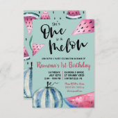 Sie ist eins in einem Melon! Geburt zum Thema Wass Einladung (Vorne/Hinten)