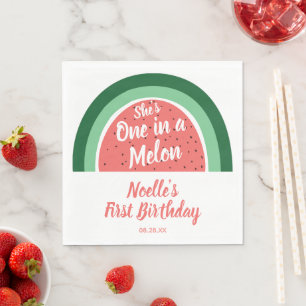 Sie ist eins in einem Melon, Watermelon Rainbow Bi Serviette
