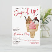 Sie ist erschossen! Eiscreme-Brautparty Einladung (Stehend Vorderseite)