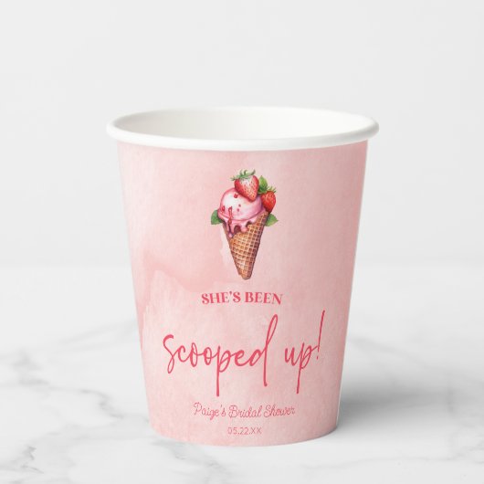 Sie ist erschossen! Eiscreme-Brautparty Pappbecher (Rückseite)