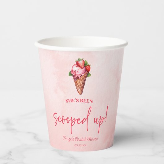 Sie ist erschossen! Eiscreme-Brautparty Pappbecher (Vorderseite)