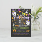 Sie ist faboolous und 10 Geburtstag Einladung - Bl (Stehend Vorderseite)