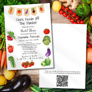 Sie ist Fresh Off the Market QR Code Brautparty Einladung