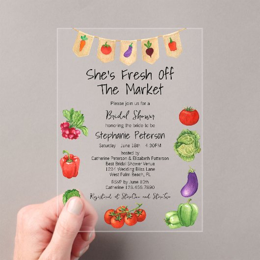 Sie ist frisch vom Brautparty der Marktwagen. Acryleinladungen (Insitu (Handheld))