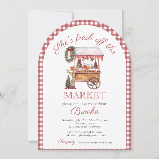 Sie ist frisch vom Brautparty der Weihnachtsfeier Einladung (Vorderseite)