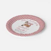 Sie ist frisch vom Brautparty der Weihnachtsfeier Pappteller (Schrägansicht)