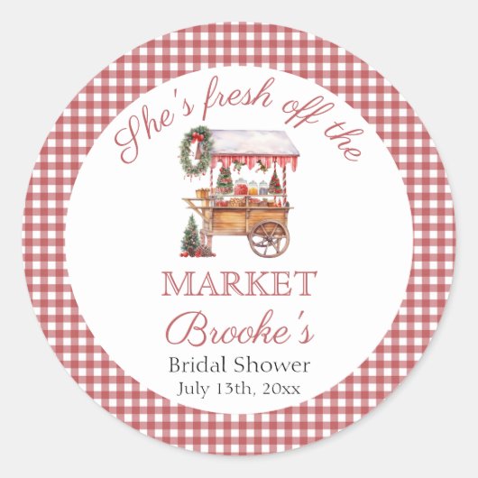 Sie ist frisch vom Brautparty der Weihnachtsfeier Runder Aufkleber (Vorderseite)