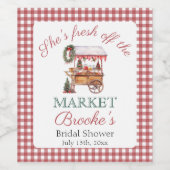 Sie ist frisch vom Brautparty der Weihnachtsfeier Weinetikett (Einzelnes Label)