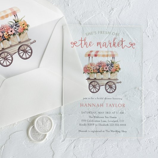 Sie ist frisch vom Brautparty des Marktes Acryleinladungen