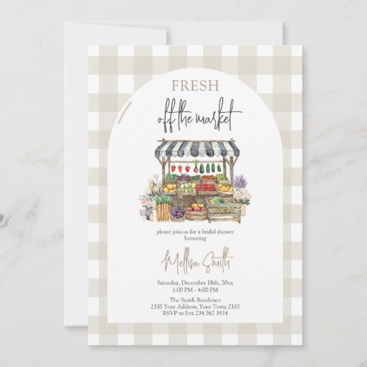 Sie ist frisch vom Brautparty des Marktes Einladung (Vorderseite)