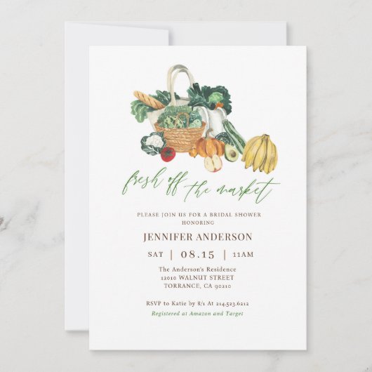 Sie ist frisch vom Brautparty des Marktes Einladung (Vorderseite)