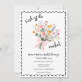 Sie ist frisch vom Brautparty des Marktes Einladung (Vorderseite)