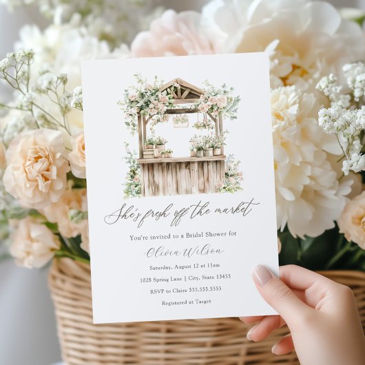 Sie ist frisch vom Brautparty des Marktes Einladung