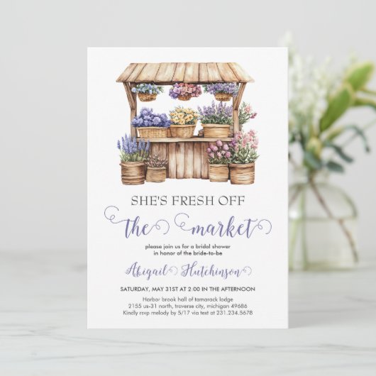 Sie ist frisch vom Brautparty des Marktes Einladung (Stehend Vorderseite)