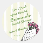 Sie ist frisch vom Brautparty des Marktes Runder Aufkleber (Vorderseite)