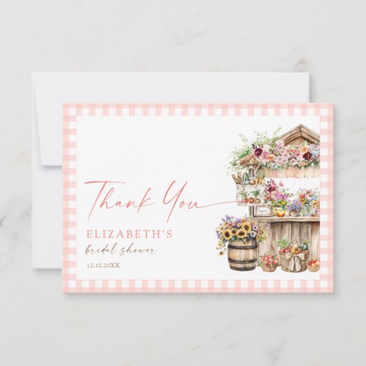 Sie ist frisch vom Brautparty des Marktfalles Dankeskarte (Vorderseite)