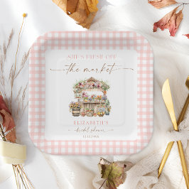 Sie ist frisch vom Brautparty des Marktfalles Pappteller