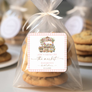 Sie ist frisch vom Brautparty des Marktfalles Quadratischer Aufkleber