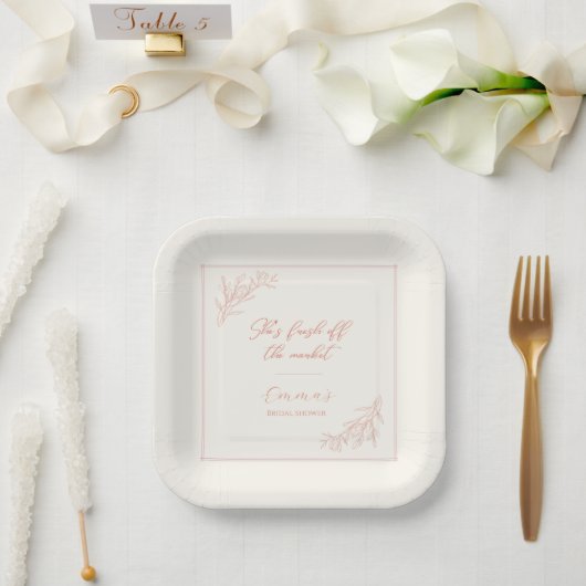 Sie ist frisch vom Markt - Brautjungfernabschied Pappteller (Hochzeit)