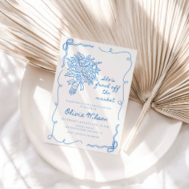 Sie ist frisch vom Markt Brautparty - Blumen Einladung