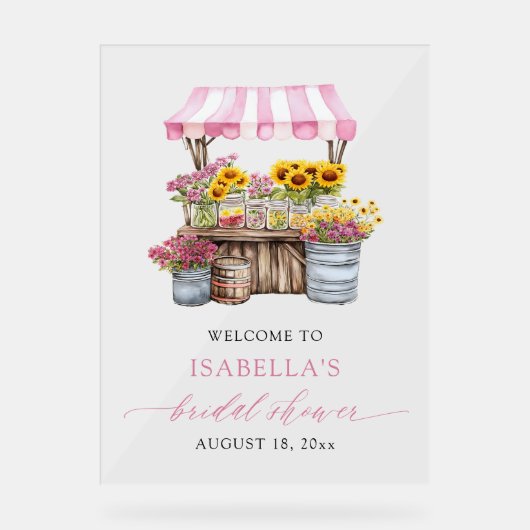 Sie ist frisch vom Markt Brautparty Willkommen Acrylschild (Vorderseite)