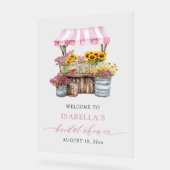 Sie ist frisch vom Markt Brautparty Willkommen Acrylschild (Winkel)