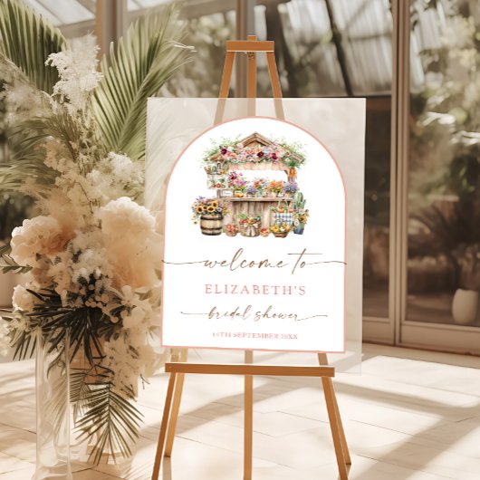 Sie ist frisch vom Markt Brautparty Willkommen Acrylschild