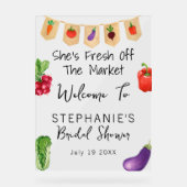 Sie ist frisch vom Markt Brautparty Willkommen Acrylschild (Vorderseite)