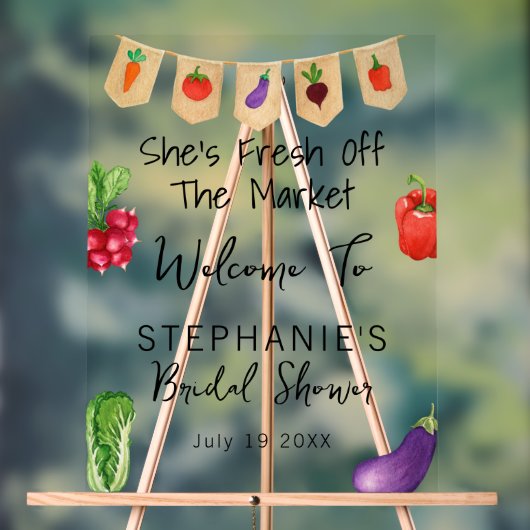 Sie ist frisch vom Markt Brautparty Willkommen Acrylschild (Neutral)