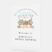 Sie ist frisch vom Markt Brautparty Willkommen Acrylschild (Winkel)