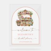 Sie ist frisch vom Markt Brautparty Willkommen Acrylschild (Vorderseite)